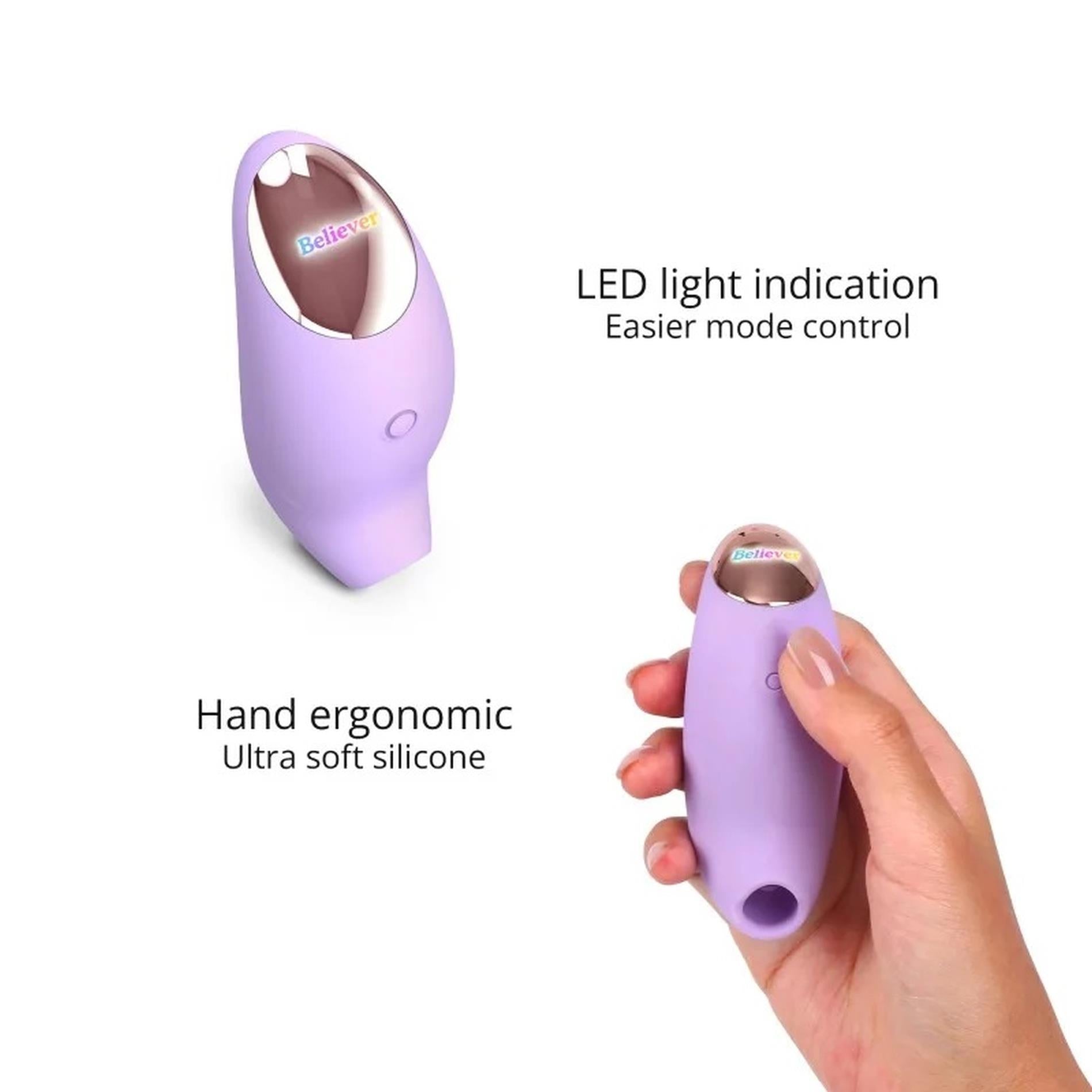Ergonomiczny stymulator Love to Love Believer z diodą LED i sterowaniem jednym przyciskiem