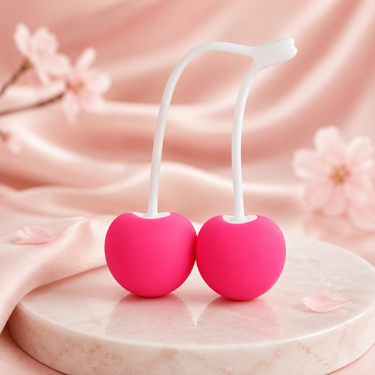 Love to Love Cherry Love – silikonowe kulki gejszy do ćwiczeń mięśni dna miednicy