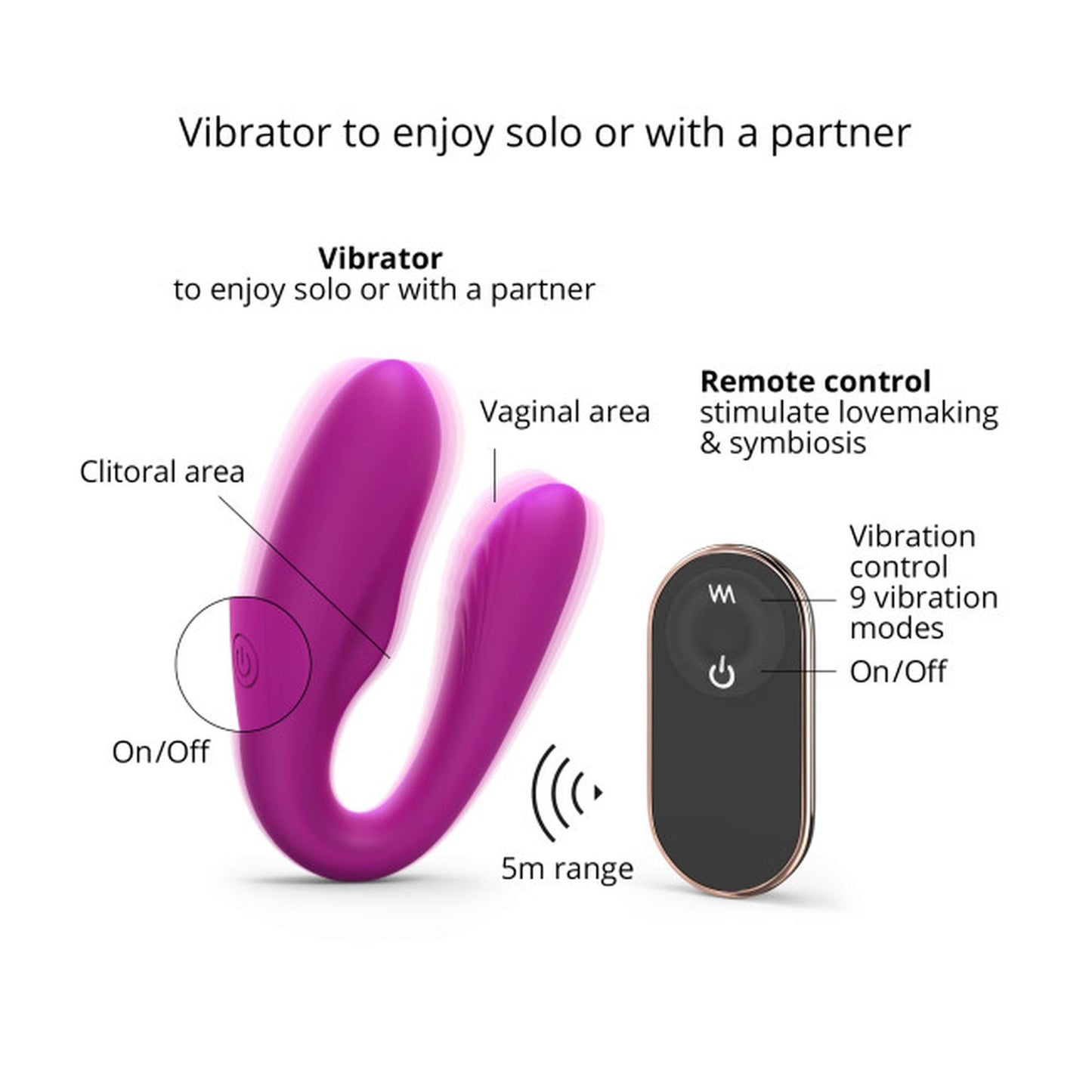 Love to Love Match Up – wibrator z pilotem, 9 trybami wibracji i zasięgiem 5 m