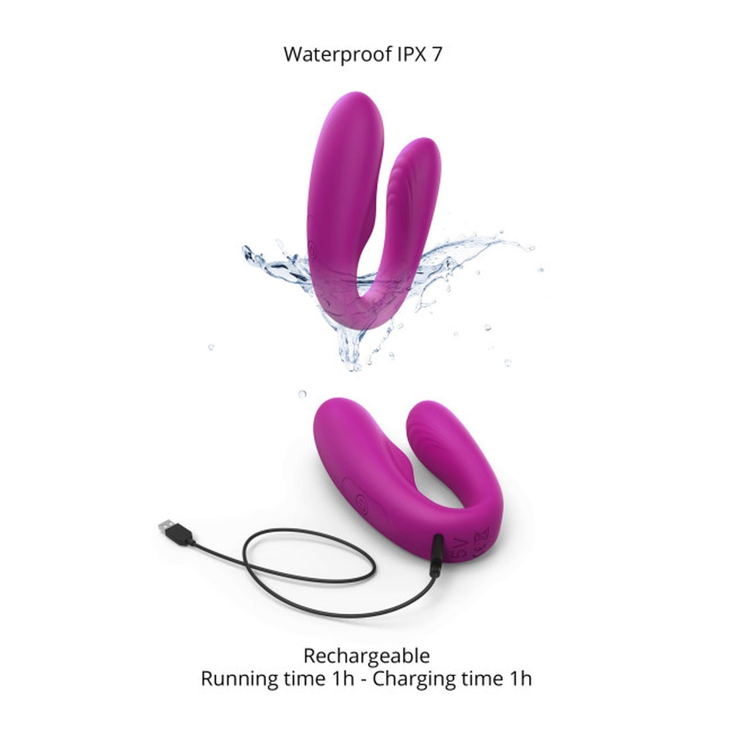 Love to Love Match Up – wodoodporny wibrator IPX7 z ładowaniem USB