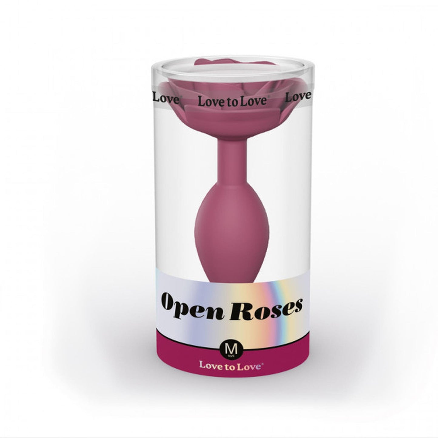 Różowy korek analny Love to Love Open Roses M w przezroczystym opakowaniu