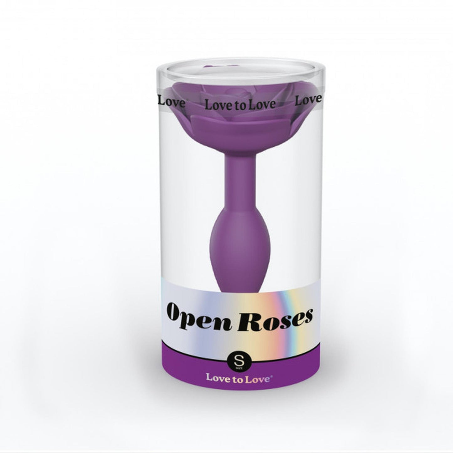 Fioletowy korek analny Love to Love Open Roses S w przezroczystym opakowaniu